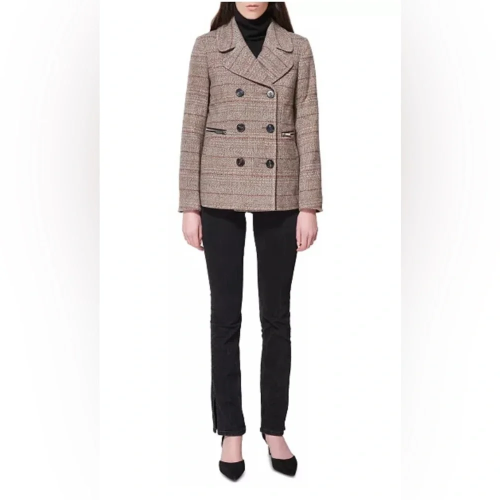 MARALYN & ME Juniors' Notched-Collar Double-Breasted Peacoat - Medium - Picture 7 of 11